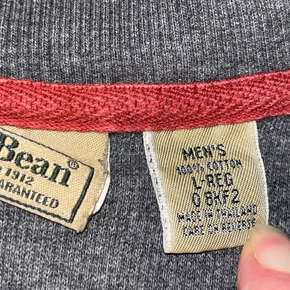 L. L. Bean men’s henley shirt gray size large 08KF2 - Picture 3 of 8